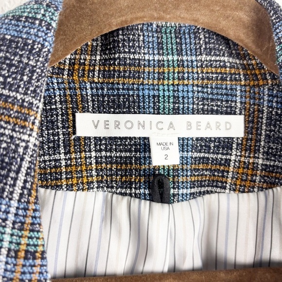 Veronica Beard Martel Dickey Cotton Linen Blend Plaid Dickey Jacket Blazer 2 - Picture 4 of 6